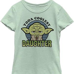 STAR WARS Yoda Coolest Daughter T-Shirt XL 14/16 Mint Green Girls NEW Tee